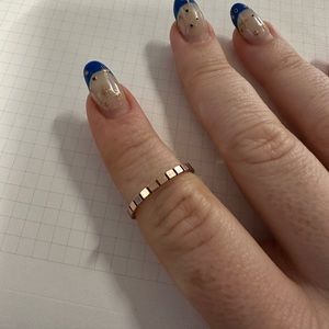 Ring Concierge Geometric stacking band, size 7.5, rose gold